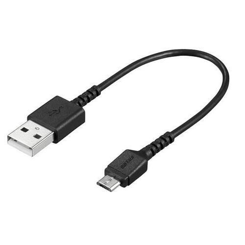 バッファロー BSMPCMB101BK USB2.0ケーブル（Type-A to microB） ブラック 0.1m｜best-denki