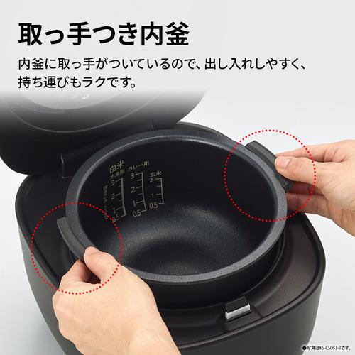 シャープ KSCS05J ジャー炊飯器 3mm厚釜＆球面炊き 3合炊き ホワイト