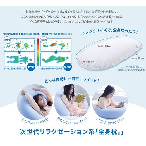 MOGU モグ 雲にのる夢枕冷感MAX 本体・カバーセット アイスブルー 雲に 