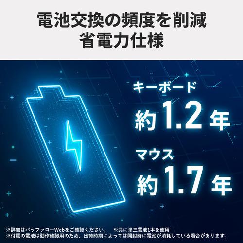 BUFFALO BSKBW340SBK 無線2.4GHz静音フルキーボードマウスセット
