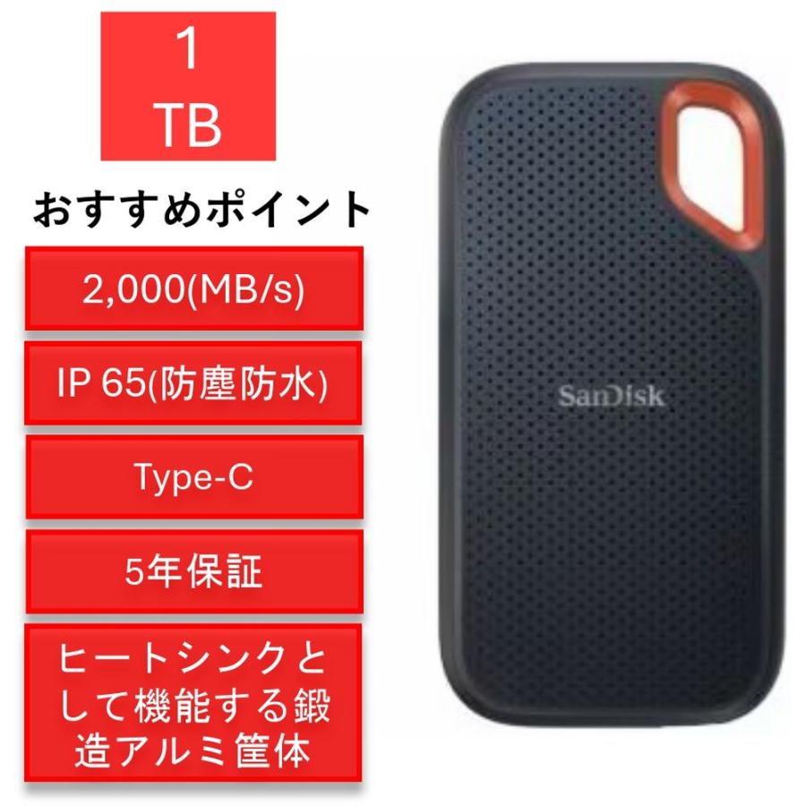 サンディスク エクストリームプロ 1TB SDSSDE81-1T00-J25 ポータブル 