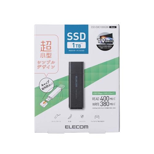 エレコム ESD-EMC1000GBK 外付けSSD／ポータブル／USB3.2(Gen1)対応／小型／キャップ式／1TB／ブラック |  | 08