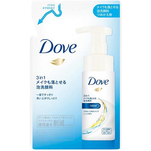ユニリーバ（Unilever）　ダヴ 3in1 メイクも落とせる泡洗顔料 つめかえ用 (120mL)｜best-denki