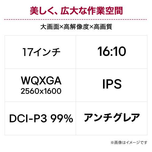 LGエレクトロニクス 17MT70 17型 WQXGA IPSパネル搭載モバイルモニター ノングレア 1.5W+1.5Wスピーカー 780g チタンシルバー_2