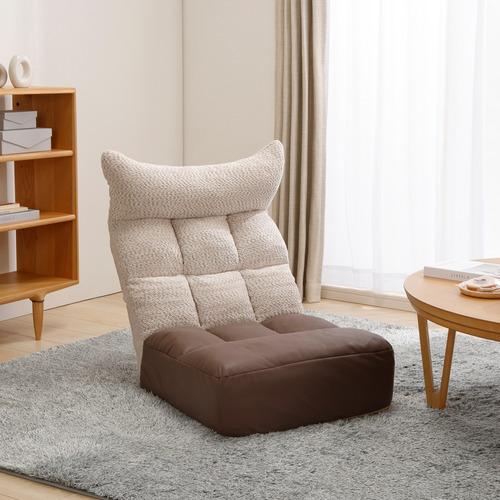 【ラスト1台最終処分】脚付きローソファ　座椅子　ブラウン　ソファー　脚付座椅子 ヤマダオリジナル 脚付きポケットコイル座椅子 幅57cm リクライニング