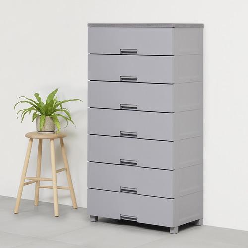 【期間限定大特価】天馬 Fits フィッツチェスト 7507 幅75cm 7段 ロック付き スムーズな引出し 収納 タンス グレー（Yahoo!・ベスト電器Yahoo!店）