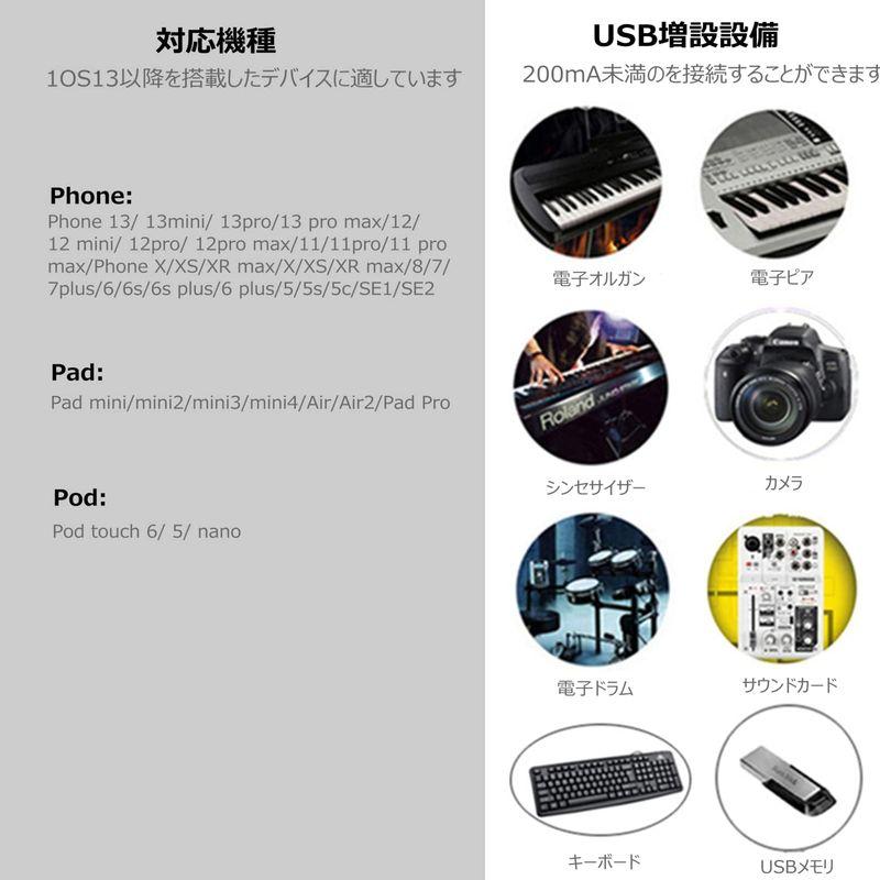 Phone-USB カメラアダプタ OTG ケーブル データ Phone11/12/13 Pro/Pro Max/Pad Pro Mini対｜best-filled-shop｜03