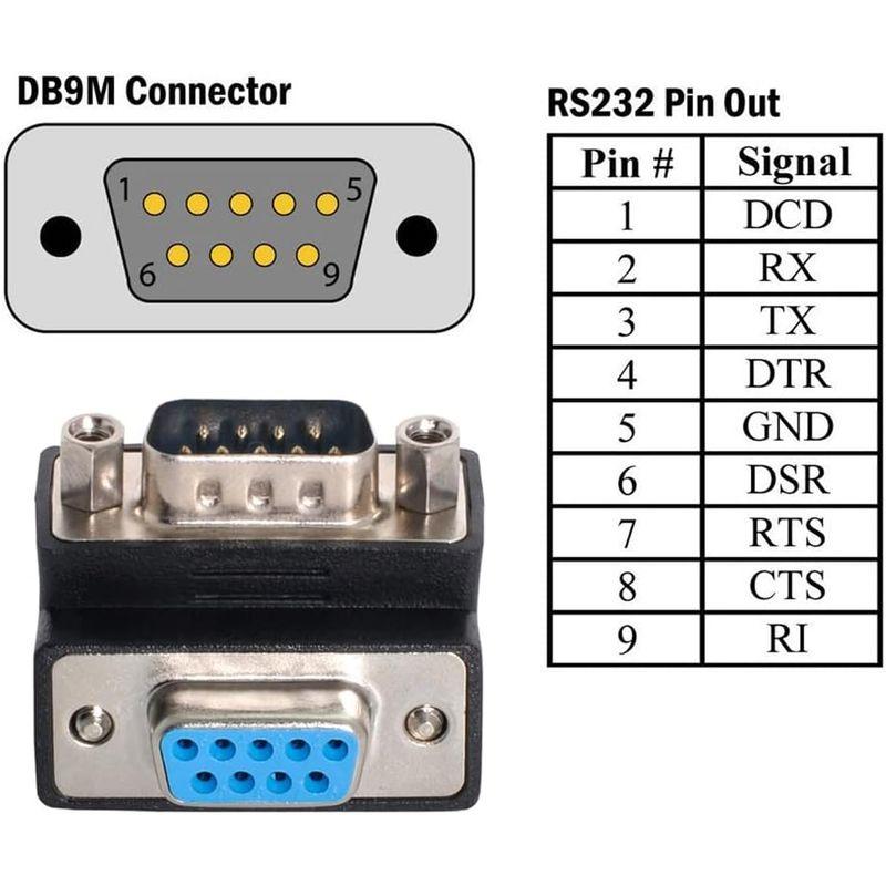 Cablecc DB9P オス - メス D-Sub RS232 9Pin 90 度アップアングル延長アダプター｜best-filled-shop｜10