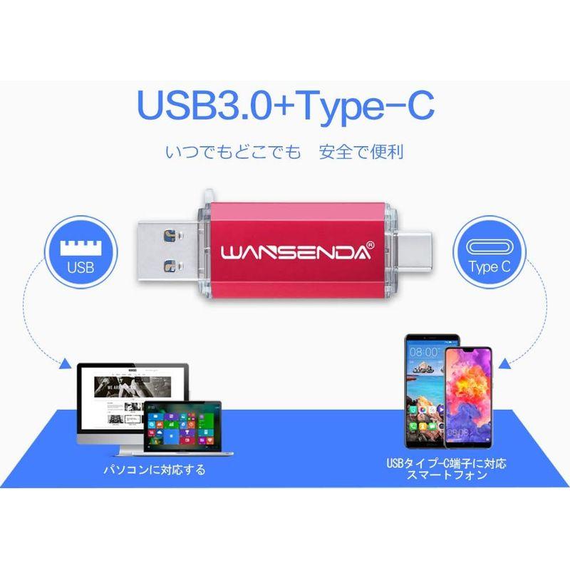 Wansenda Type-C USBメモリスマートフォンとパソコンで使えるType-C USB + USB 3.0両用メモリ (128GB｜best-filled-shop｜07