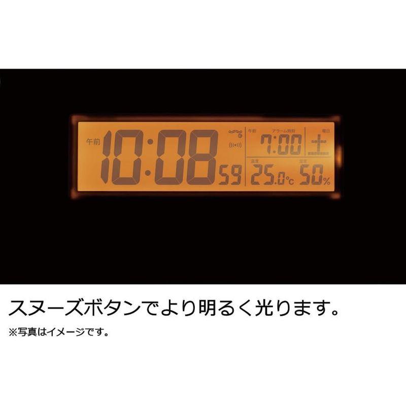 セイコー クロック 目覚まし時計 常時点灯 電波 デジタル カレンダー 温度 湿度 表示 夜でも見える 白 SQ762W SEIKO｜best-filled-shop｜05