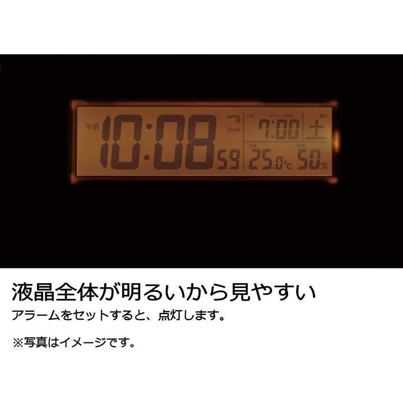 セイコー クロック 目覚まし時計 常時点灯 電波 デジタル カレンダー 温度 湿度 表示 夜でも見える 白 SQ762W SEIKO｜best-filled-shop｜07