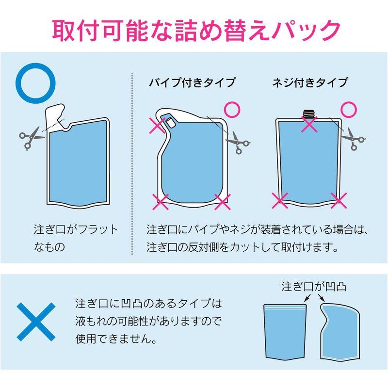 GAONA(ガオナ) 詰め替え用パックがそのまま使える ミニ ホルダーとポンプセット グリーン 日本製 GA-FP015 グリーンのみ｜best-filled-shop｜06