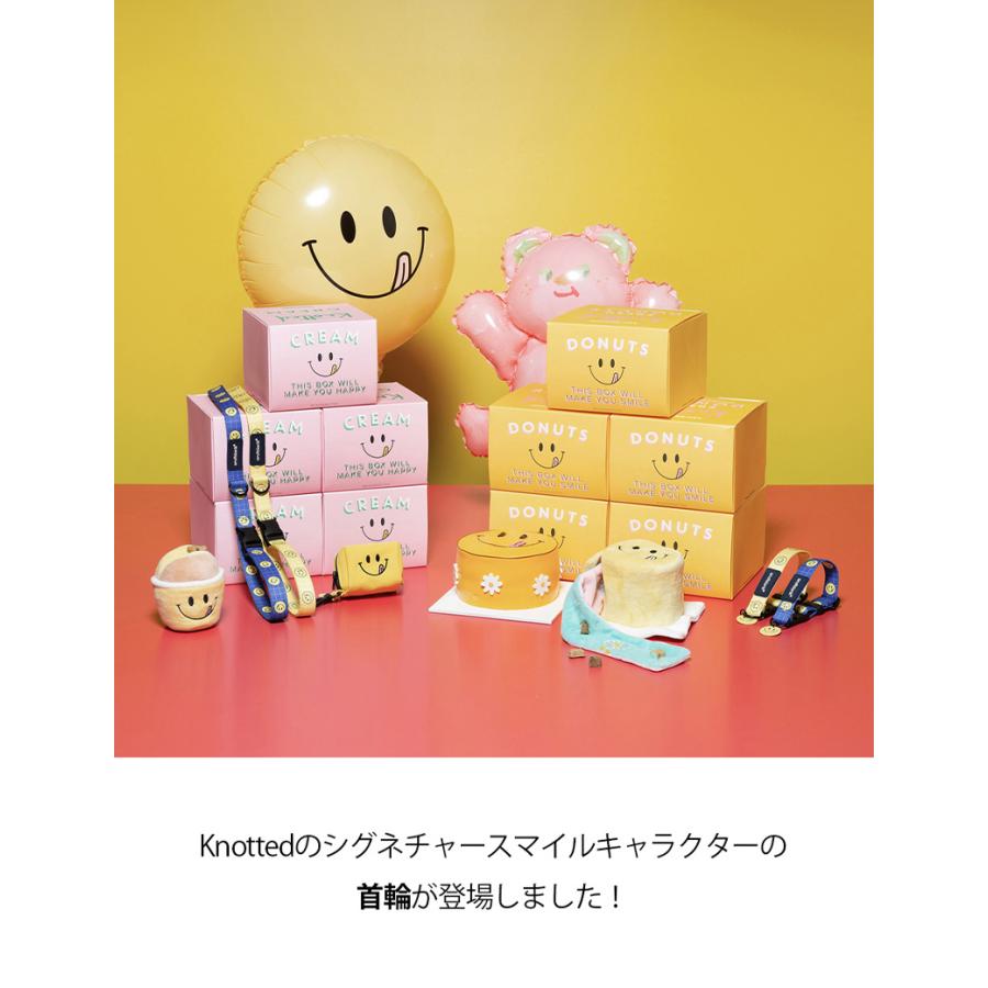 andblank × cafe knotted スマイルカラー S L｜犬 首輪 小型犬 中型犬