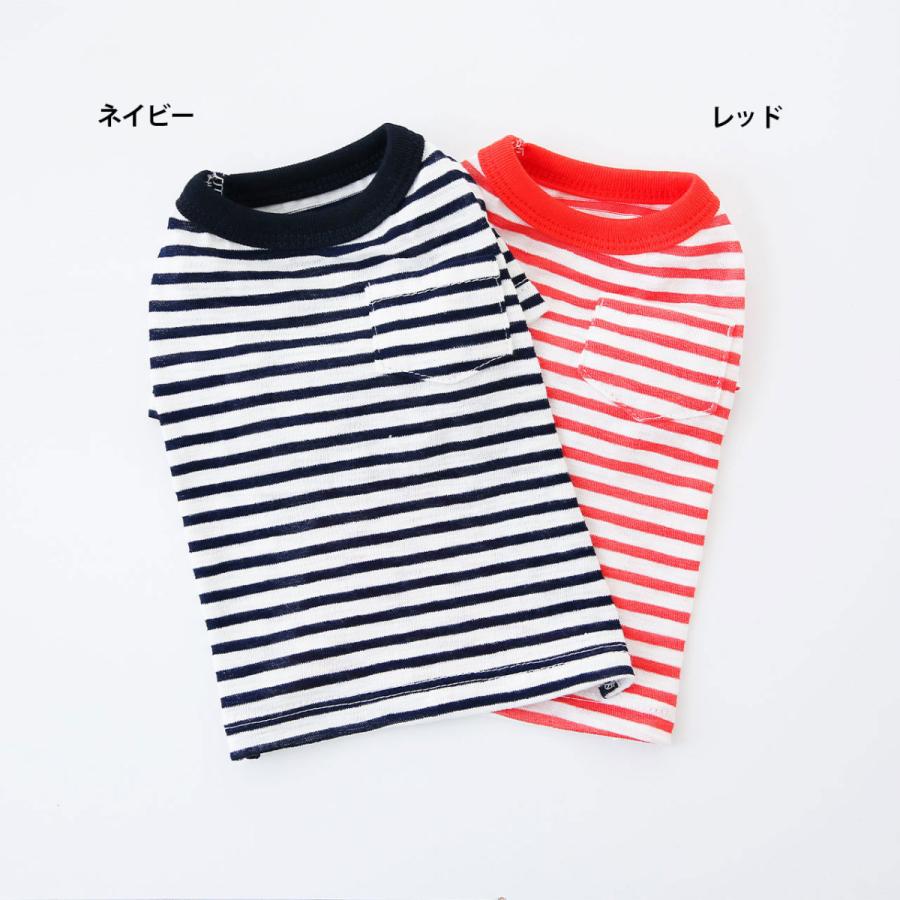 Say Cheese ポケットボーダーTシャツ｜犬服 犬の服 ドッグウェア 春