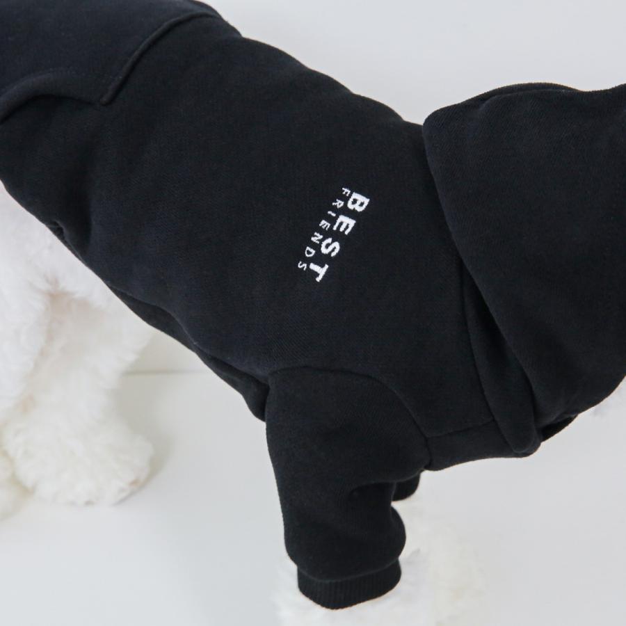 ベストフレンズ 裏起毛ロゴ刺繍パーカー S M L XL XXL｜犬服 ドッグ