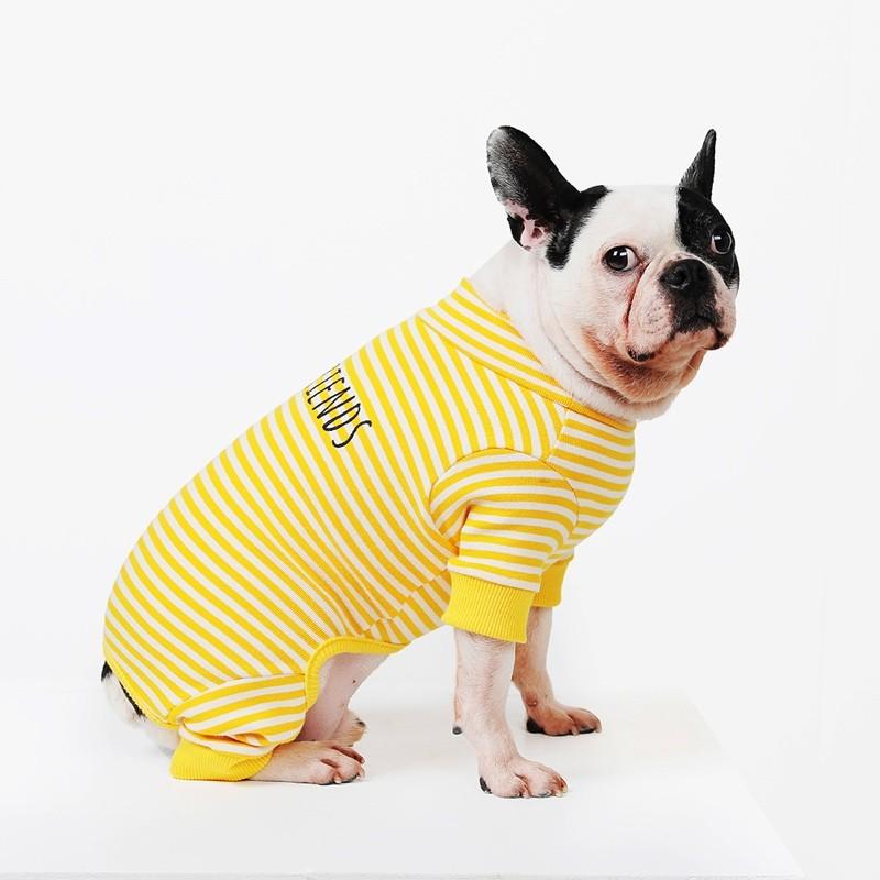 ボーダー袖の犬の服 犬服 犬 服 カットソー シャツ ネオンカラー ネック ボーダー
