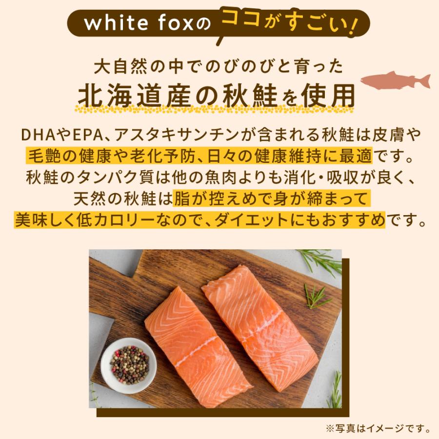 white fox ホワイトフォックス 北海道産 秋鮭のフリーズドライ スライスカット 120g 国産 無添加 おやつ 犬 猫  日本製 天然 秋鮭 子犬 シニア犬 子猫｜best-friends｜07