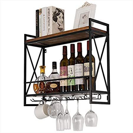 全ての Morinn インダストリアル 壁掛け ワインラック ガラスゴブレットホルダー5個付き 素朴な2段メタルと木製ハンギングワインラック フローティングシ B07vqhf3yz ベストショップhkk 通販 Yahoo ショッピング 日本産 Blog Lonolife Com