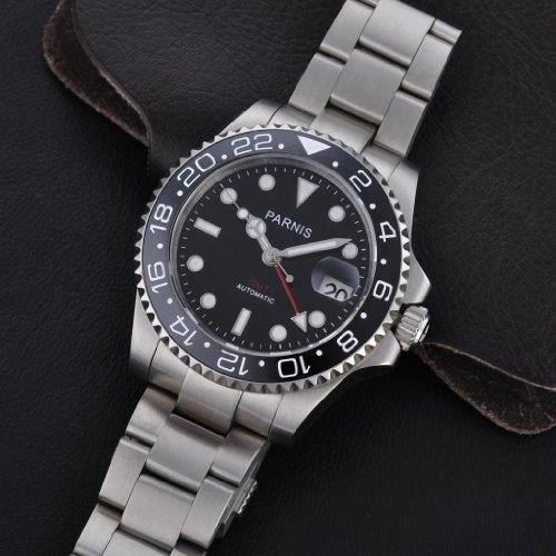 Fanmis Ceramic Bezel GMT-Master Ii Black Dial Automatic Mechanical Ladies Men's Silver Steel Watch Pa-253 並行輸入品｜best-importer｜02