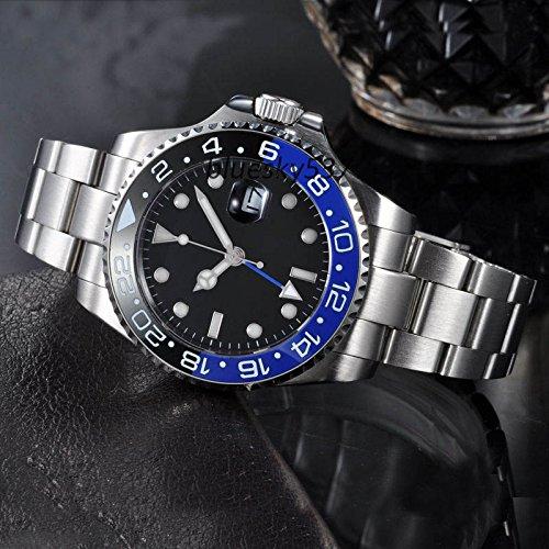 FANMIS GMT Master Sapphire Glass Blue and Black Ceramic Bezel Men's Silver Automatic Watch 並行輸入品｜best-importer｜03