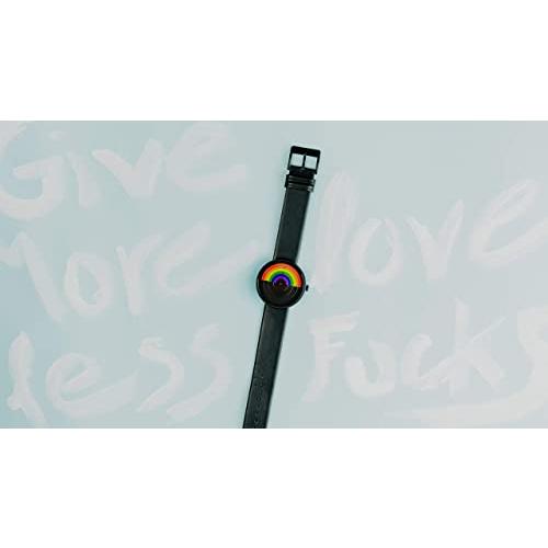 Projects Watches Black Mens Analog 40mm Wrist Watch Pride Watch