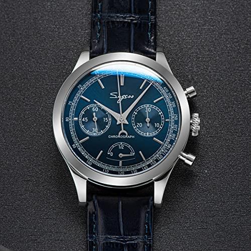 Seagull 1963 ムーブメント ST1906 クロノグラフ メンズ 腕時計 サファイヤガラス 防水 手巻き パワーリザーブウォッチ (ブルー) 並行輸入品｜best-importer｜03