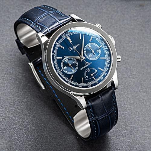 Seagull 1963 ムーブメント ST1906 クロノグラフ メンズ 腕時計 サファイヤガラス 防水 手巻き パワーリザーブウォッチ (ブルー) 並行輸入品｜best-importer｜05