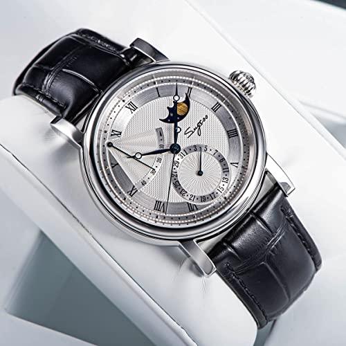 Sugess Seagull 2153 オートマチック メカニカル メンズウォッチ ムーンフェーズ パワーリザーブ レジスタントステンレススチール 腕時計 (カラー 2) 並行輸入品｜best-importer｜03