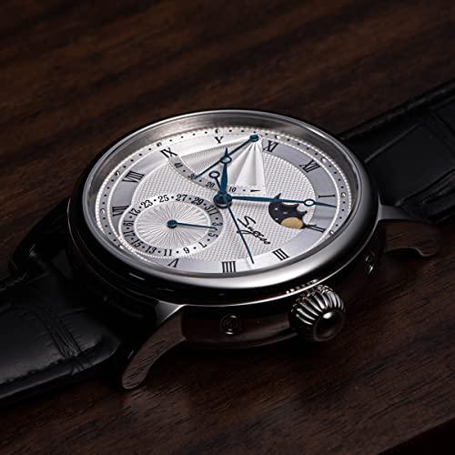 Sugess Seagull 2153 オートマチック メカニカル メンズウォッチ ムーンフェーズ パワーリザーブ レジスタントステンレススチール 腕時計 (カラー 2) 並行輸入品｜best-importer｜05