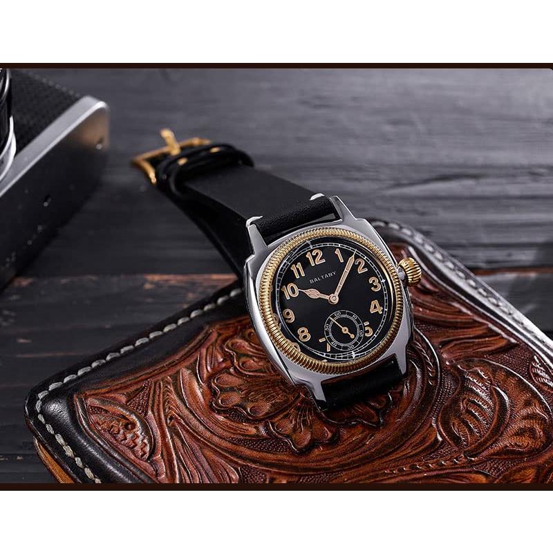 NIADI Baltany 1926 Seagull ST1701 36mm Gold Case Men Watch Sapphire Glass 100M Waterproof Automatic Mechaincal Retro Watch (Color 2) 並行輸入品｜best-importer｜06