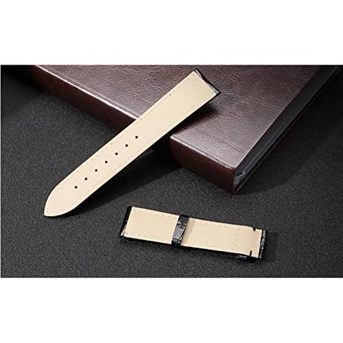 AxBALL 12mm-24mm Leather Watch Bands Genuine Watch Straps for Men Women butterflybucklerosegold-15mm (Color : Silver, Size : 19mm) 並行輸入品｜best-importer｜06