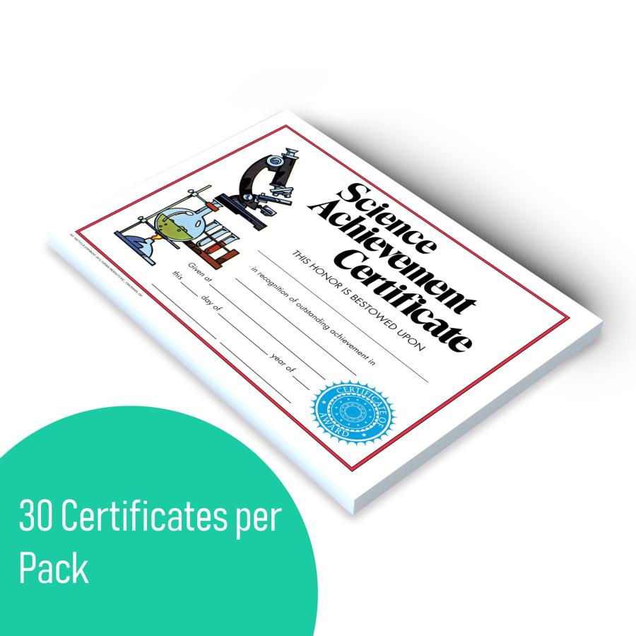 Hayes Science Achievement Certificates Certificates (ヘイズ) サイエンスアチーブメント証明書、学生、子供、子供向けのカスタマイズ可能な賞状、科学クラス