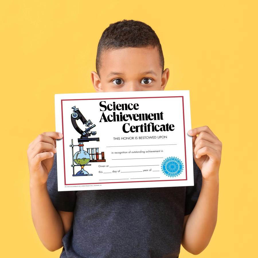 Hayes Science Achievement Certificates Certificates (ヘイズ) サイエンスアチーブメント証明書、学生、子供、子供向けのカスタマイズ可能な賞状、科学クラス