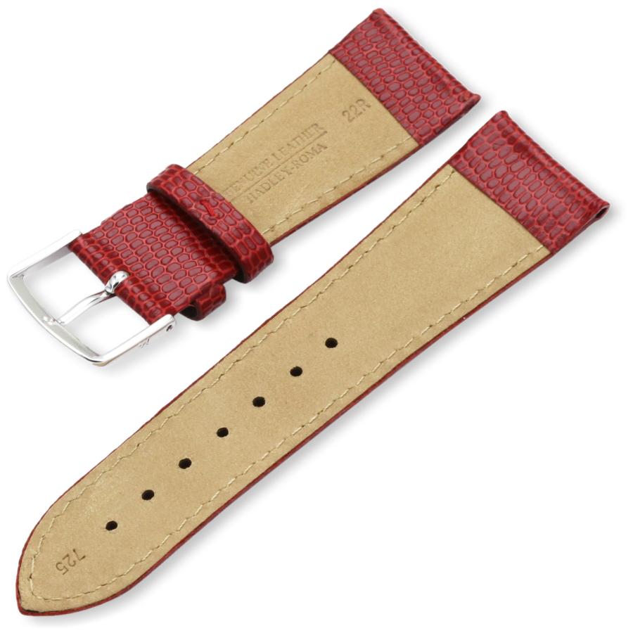 hadley-roma Women 's Java Lizard Grain時計ストラップ 22mm レッド_1