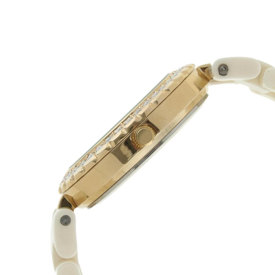 [女性用腕時計]Peugeot Women's 7078GCR Beige Ceramic Swarovski Crystal Gold Bezel Watch[並行輸入品]の画像