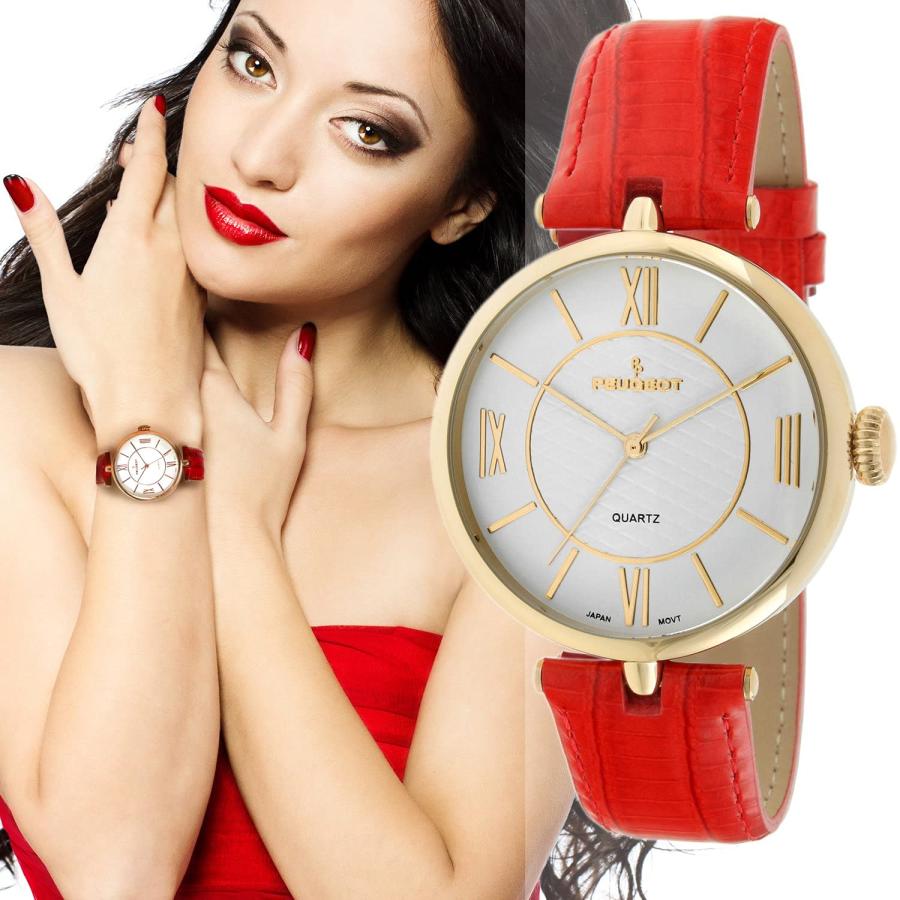 Peugeot Women's 3033RD Analog Display Japanese Quartz Red Watchの画像