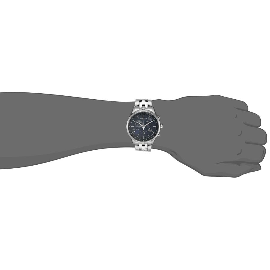 CITIZEN エコドライブ メンズ腕時計 AT2141-52L Corso クロノグラフ 12/24時間表示 サファイアクリスタル ステンレス ブルーダイヤル 光充電の画像