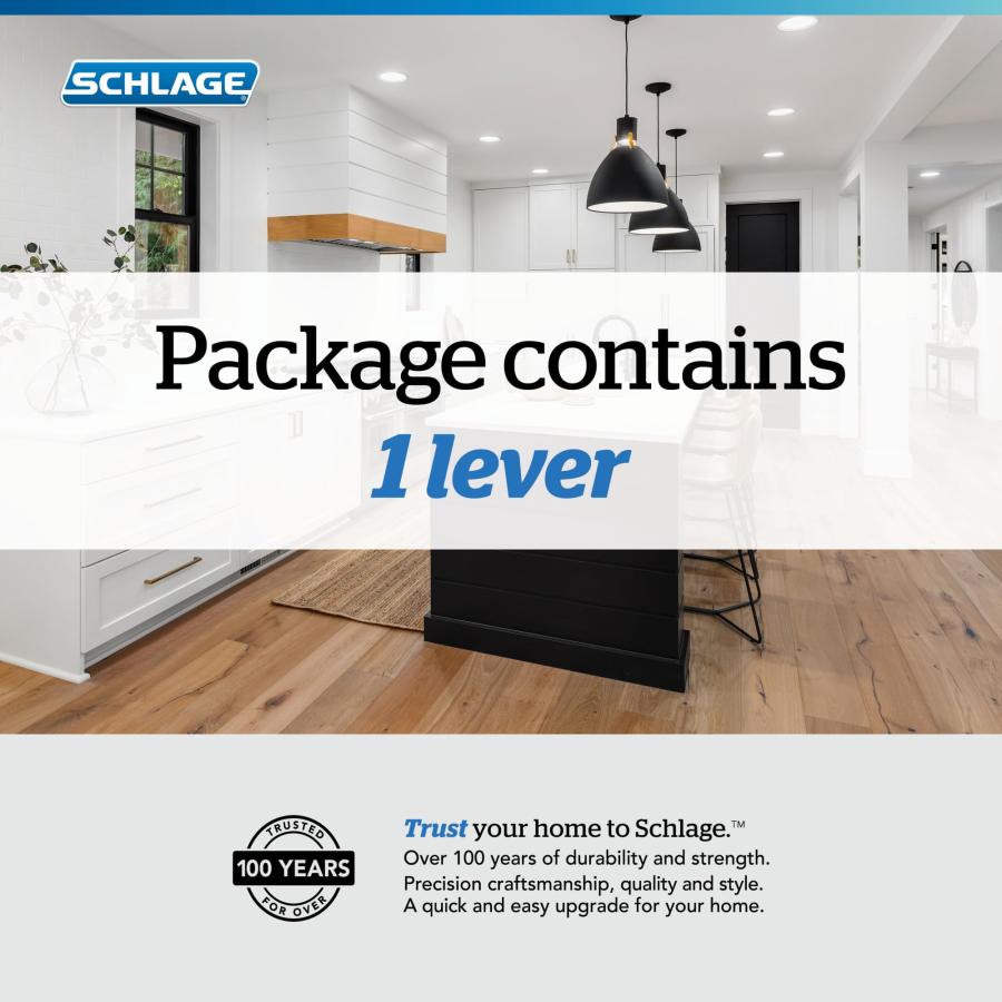 Schlage Lock Company ラティチュードレバー アップランドトリム 非ターンロック サテンニッケル (F170 LAT 619 ULD)_5