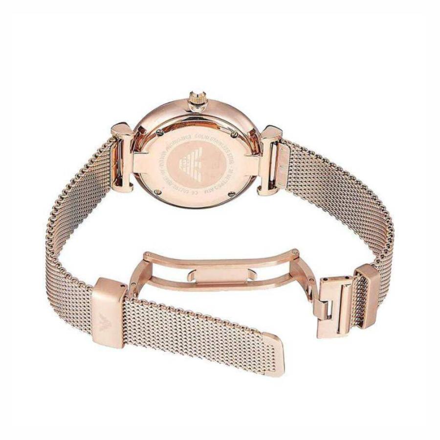 Emporio Armani Women's 32mm Rose Gold-Tone Steel Bracelet ＆ Case Quartz Silver-Tone Dial Watch AR1956の画像