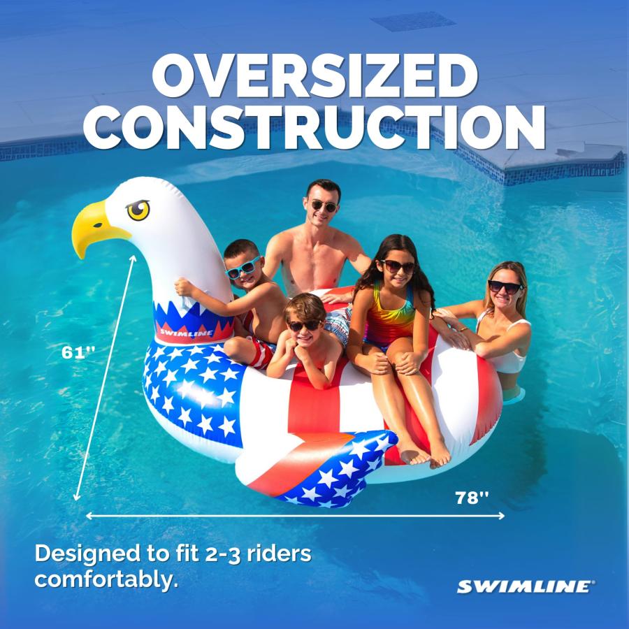 Giant Rideable Patriotic American Bald Eagle Inflatable Swimming Pool Float by Swimline_3
