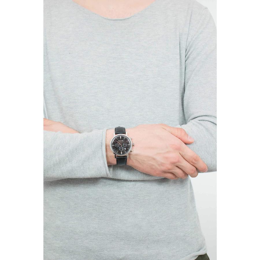 Bulova 96B262 エアロジェット メンズ クラシック 6針クロノグラフ ブラックレザーストラップ ステンレス 41mm クォーツ腕時計の画像