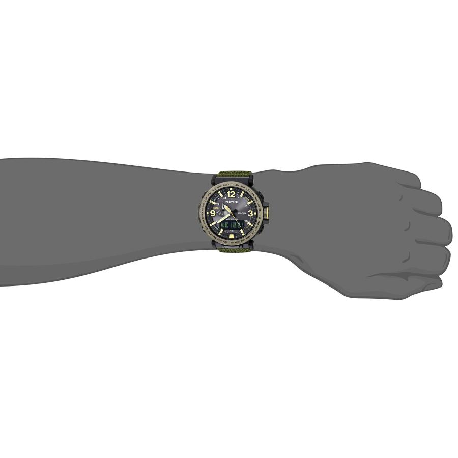 Casio PRO TREK PRG-600YB-3CR メンズ アナログデジタル グリーン クォーツ腕時計 52mmケース アウトドアの画像