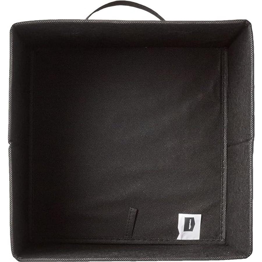 Amazonベーシック 収納ボックス 折りたたみ式 6点セット 取っ手付き ブラック 27×27×28cmの画像