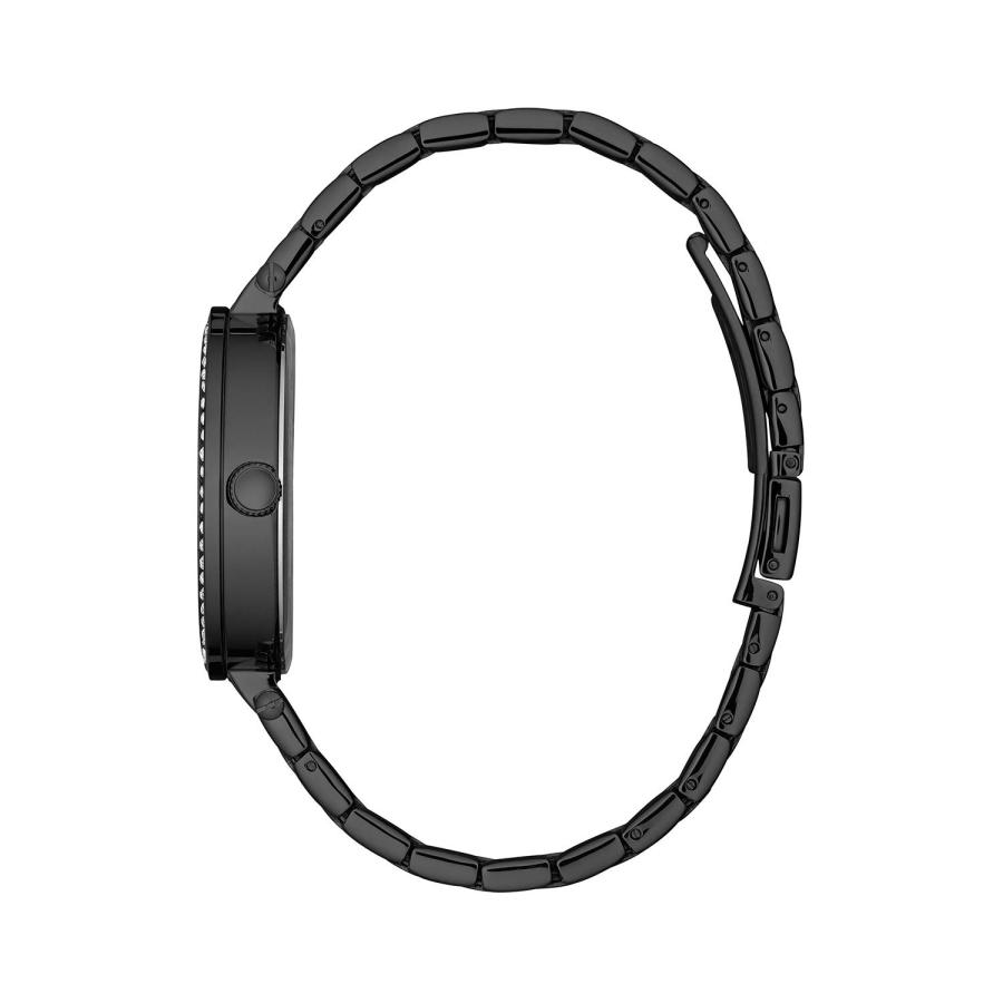 Caravelle by Bulova レディースモダンクリスタルブラックイオンメッキステンレススチールクォーツウォッチ、スタイル:45L171の画像