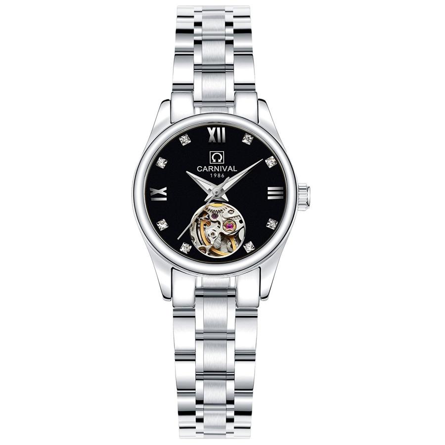 Gosasa His and Hers Couple Watches Automatic Pair Watch for Men Women Gift Set of 2 (Black)の画像