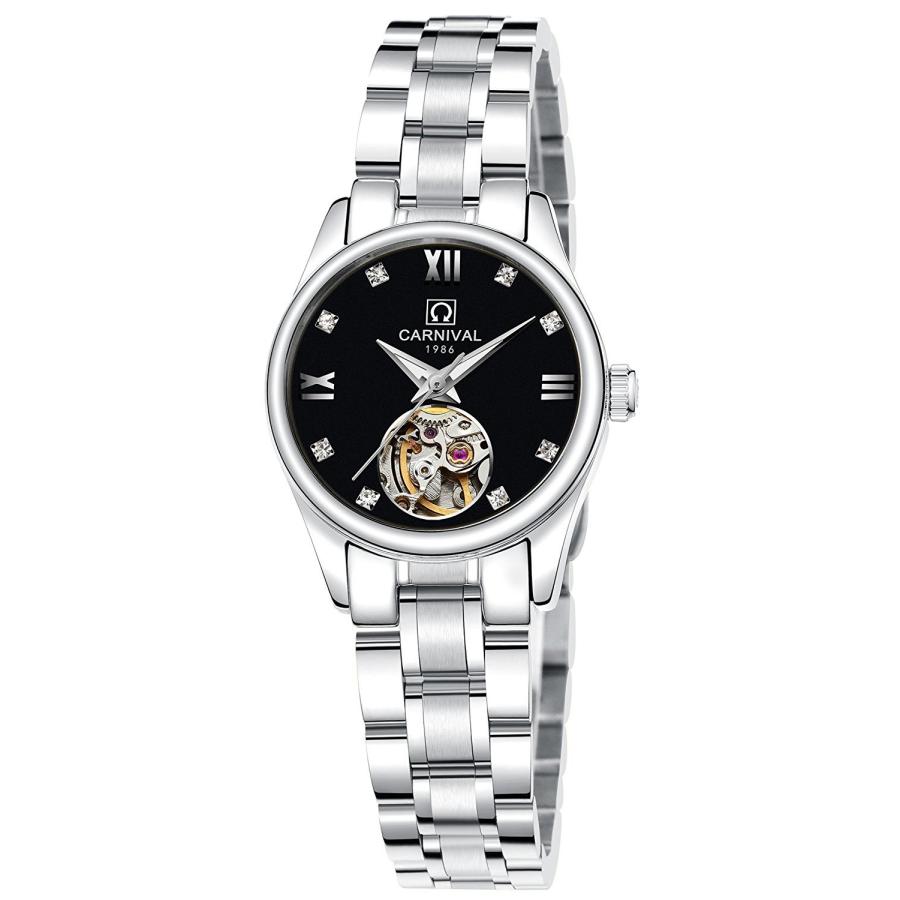 Gosasa His and Hers Couple Watches Automatic Pair Watch for Men Women Gift Set of 2 (Black)の画像