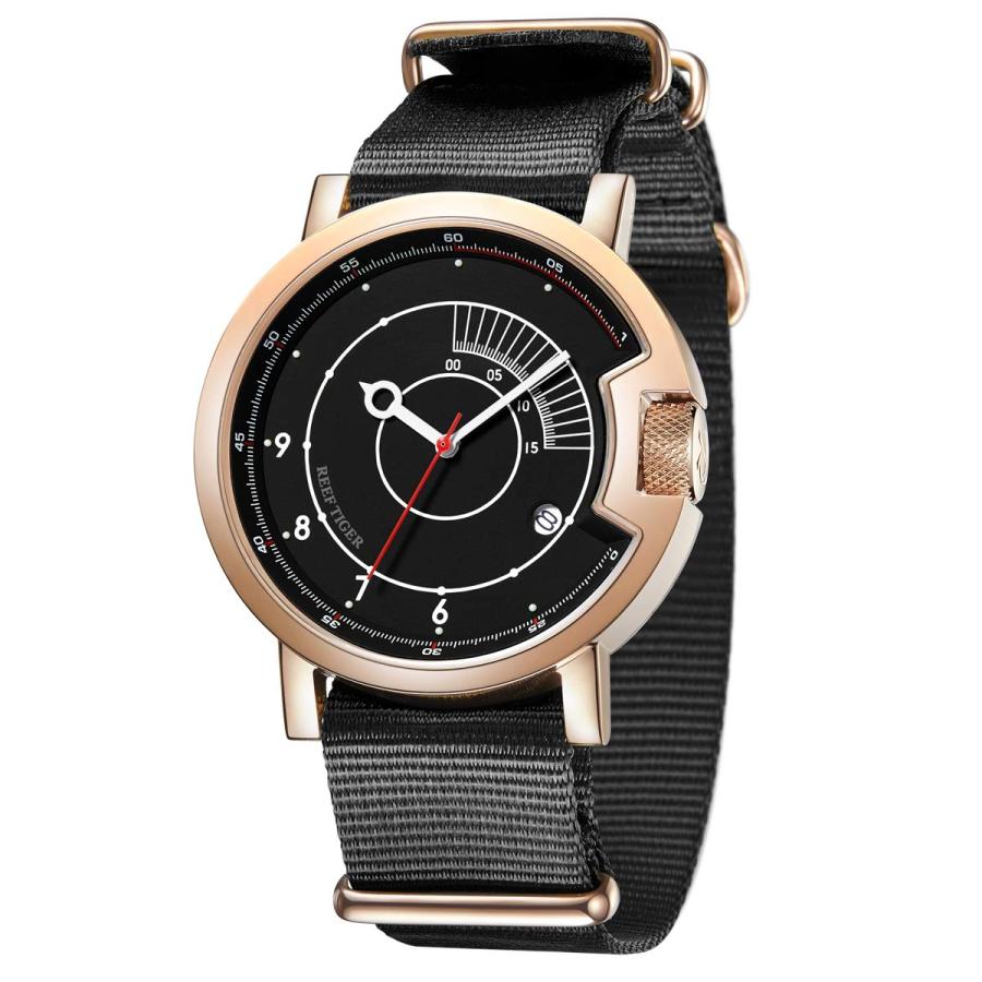 REEF TIGER Top Brand Men Sport Watch Waterproof Automatic Watches All Black Military Watch RGA9035 (RGA9035-PBB)の画像