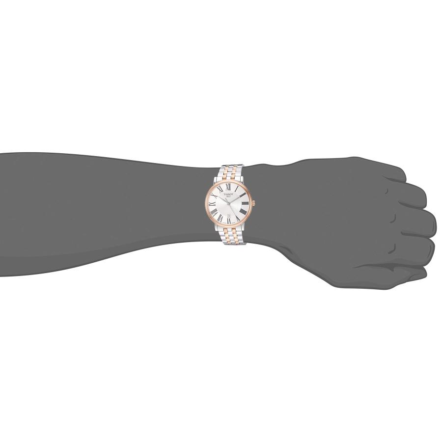 Tissot カーソン T1224102203300 メンズ 40mm スイスクォーツ ローズゴールドPVD サファイアクリスタル ローマ数字ダイヤル ステンレスブレスレットの画像