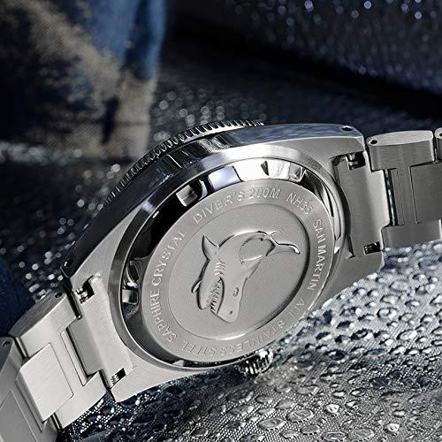 San Martin 62Mas Diver Mechanical Automatic Men Watch Stainless Steel NH35 Ceramic Bezel Sunray Dial Sapphire Glass (Model 7)の画像