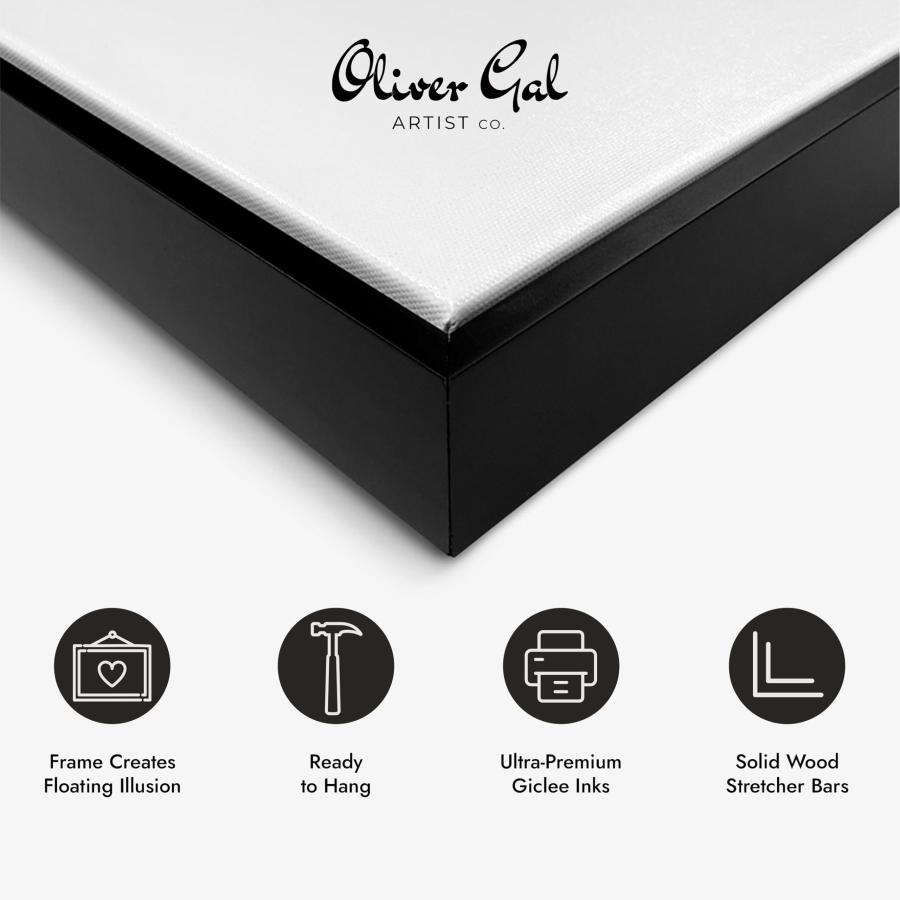 The Oliver Gal Artist Co. タイポグラフィ フレーム入りウォールアートキャンバスプリント 'American Dream' インスピレーション引用と格言 ホームデコ、40.6 cの画像